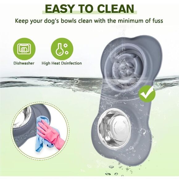 Silicone slow feeder mat and bowl for dogs - Picture 10 of 12